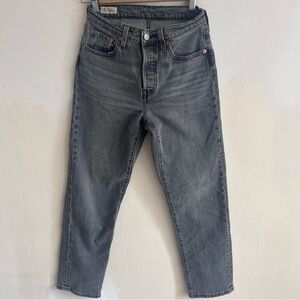 Levi’s Premium 501 Original Crop Faded Black Jeans - W25 L28